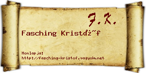 Fasching Kristóf névjegykártya