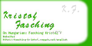 kristof fasching business card